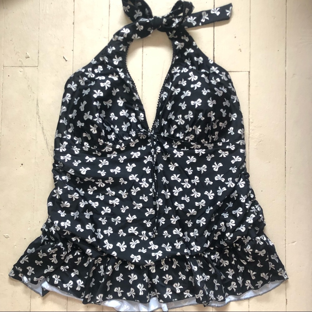 Torrid Retro Chic Swim Halter Top Bows